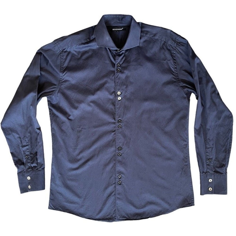 Bogosse Men’s Size 4 Large Black Flip Cuff Button Down Long Sleeve Western Stich
